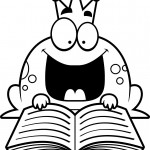 Cartoon Frog Prince Reading
